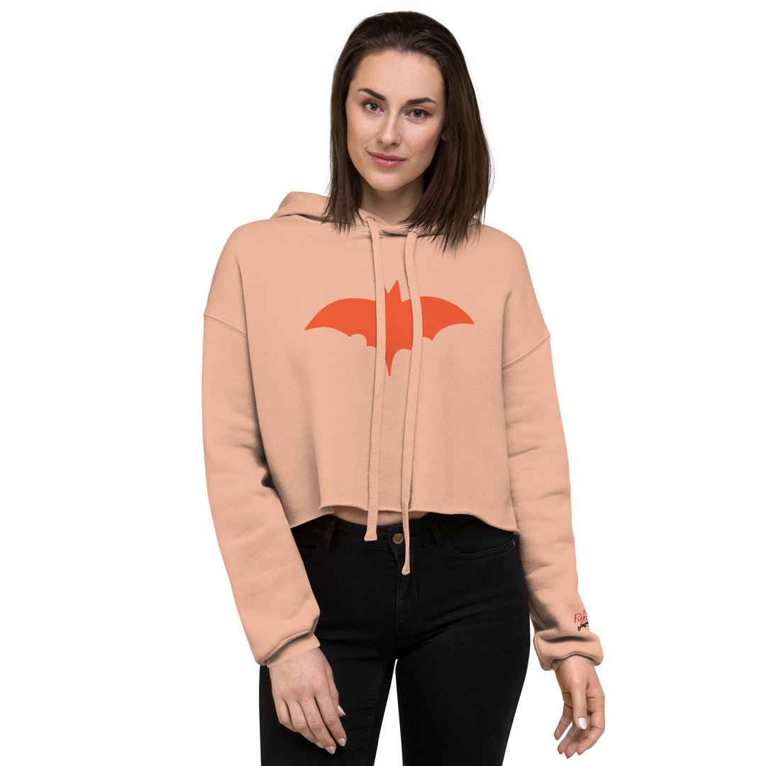 Orange Bat Signal,  Halloween Crop Hoodie