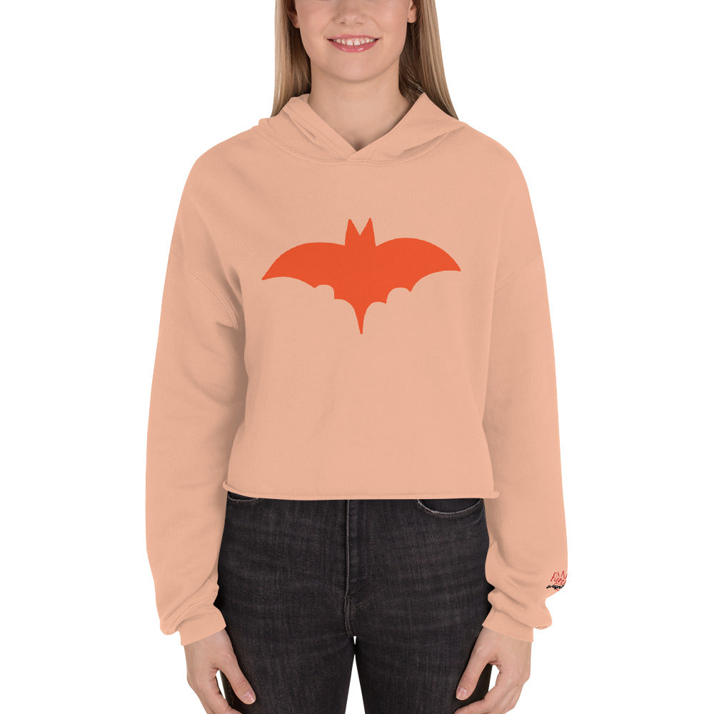 Orange Bat Signal,  Halloween Crop Hoodie