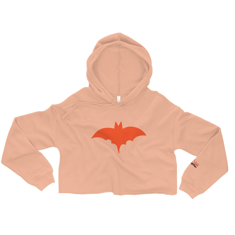 Orange Bat Signal,  Halloween Crop Hoodie