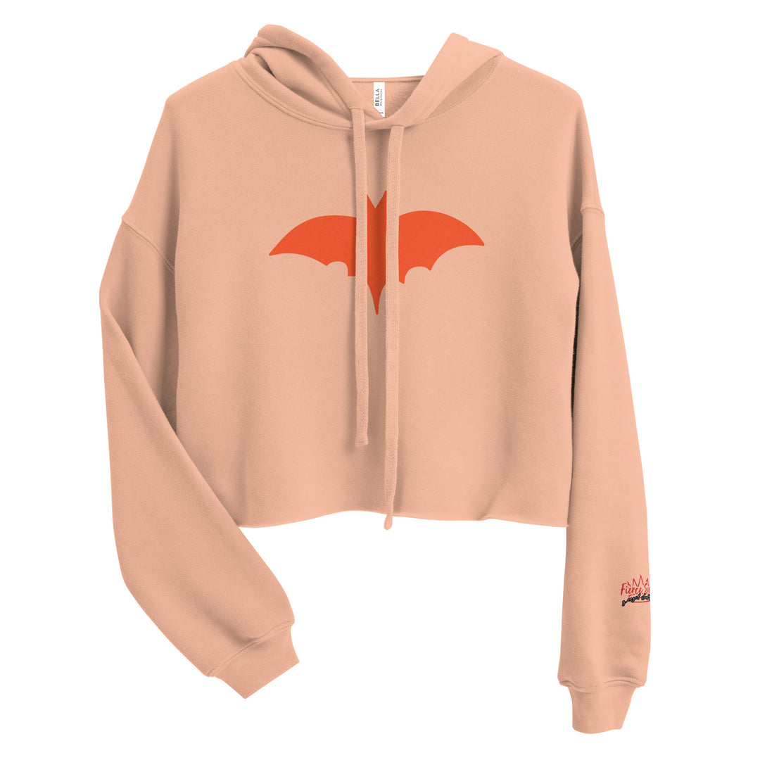 Orange Bat Signal,  Halloween Crop Hoodie