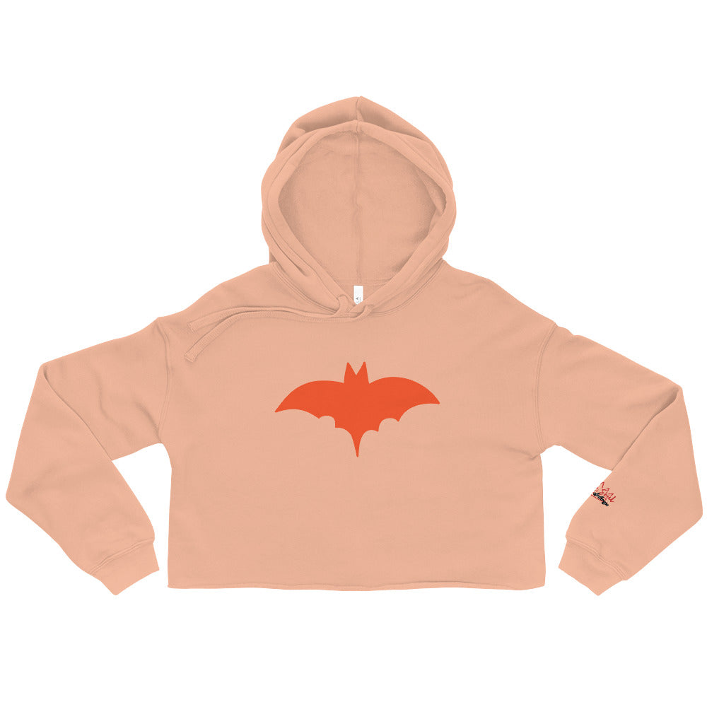 Orange Bat Signal,  Halloween Crop Hoodie