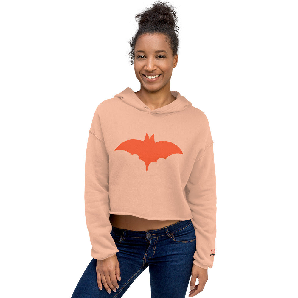 Orange Bat Signal,  Halloween Crop Hoodie