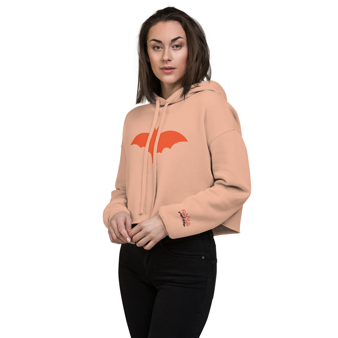 Orange Bat Signal,  Halloween Crop Hoodie