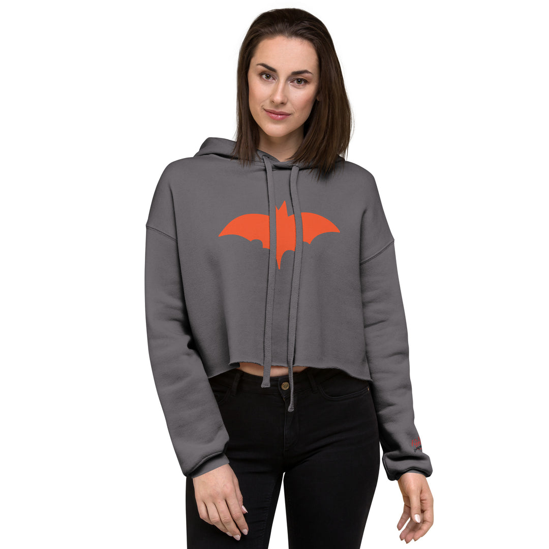 Orange Bat Signal,  Halloween Crop Hoodie
