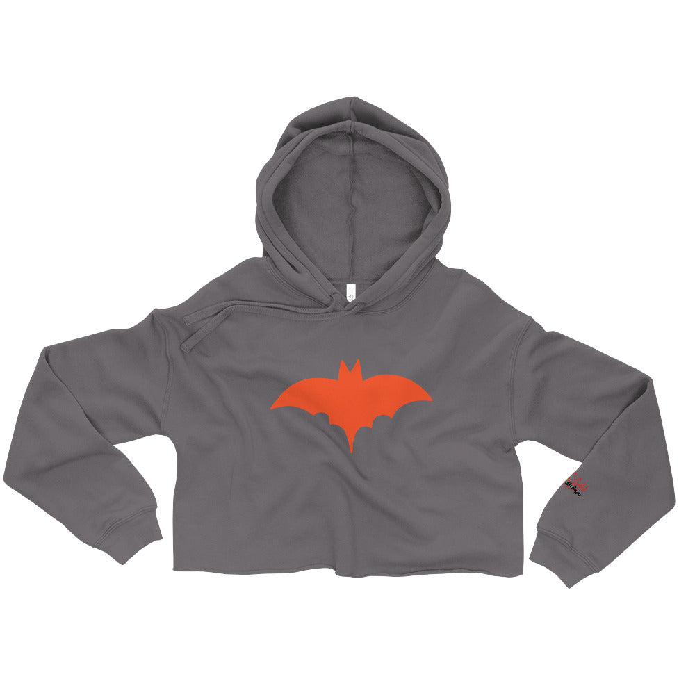 Orange Bat Signal,  Halloween Crop Hoodie