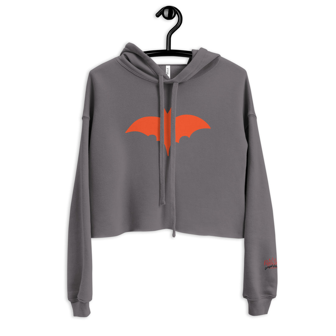 Orange Bat Signal,  Halloween Crop Hoodie