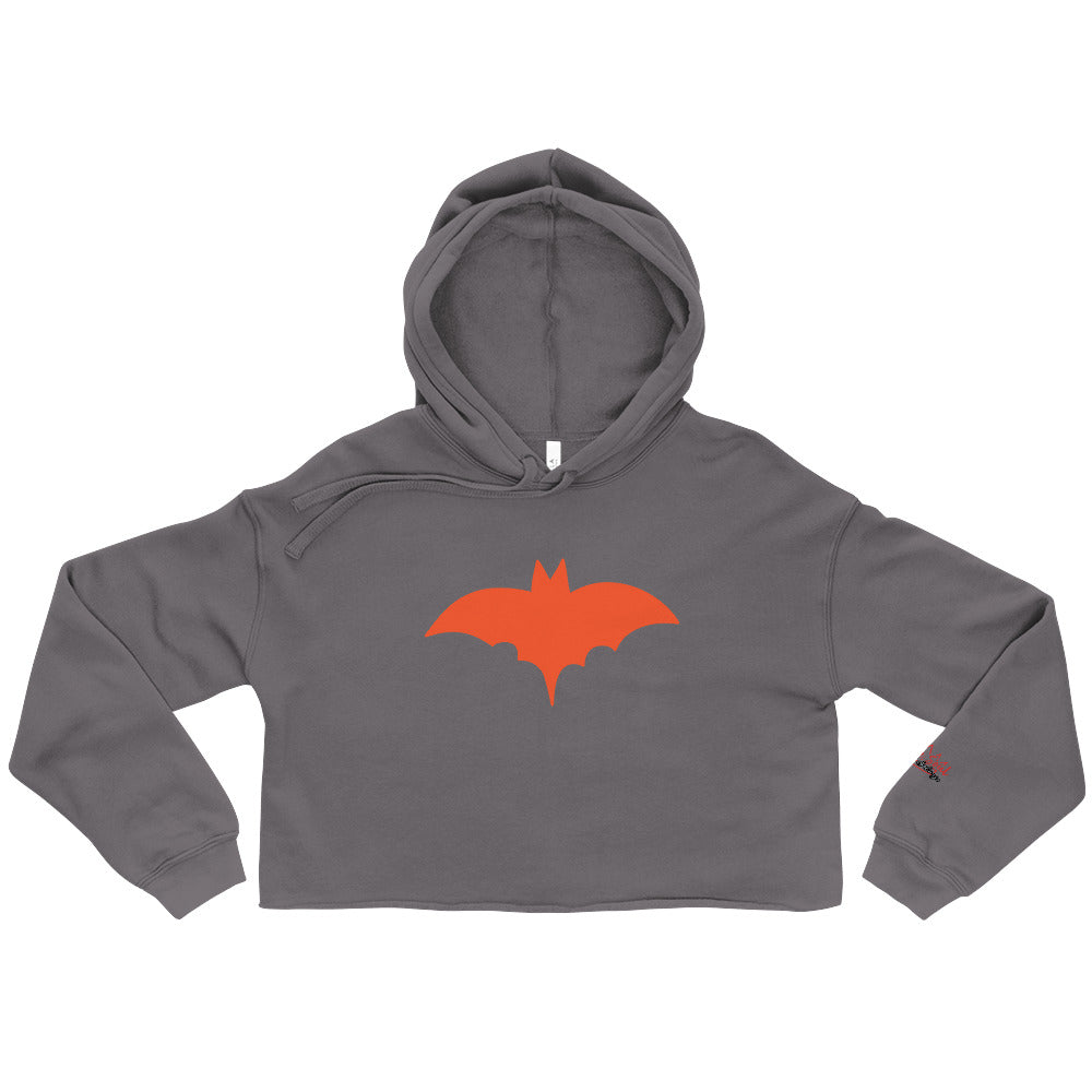 Orange Bat Signal,  Halloween Crop Hoodie
