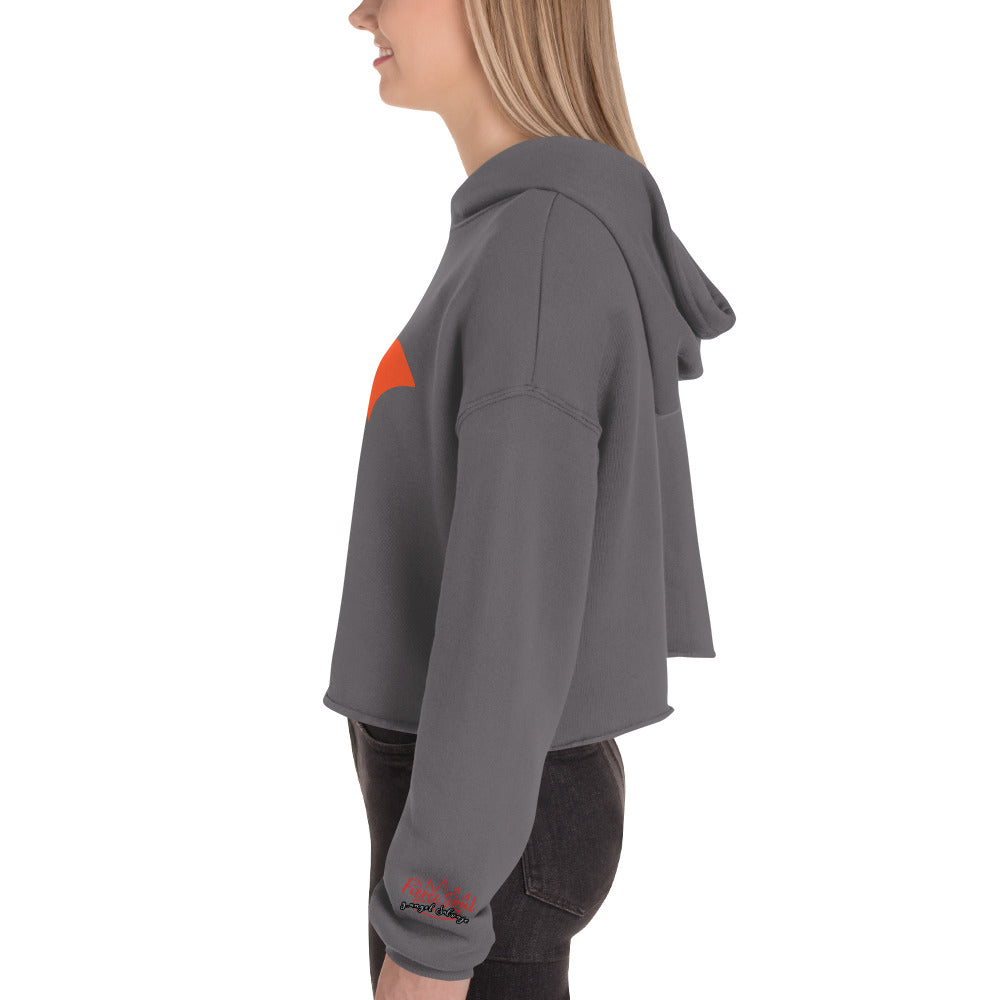 Orange Bat Signal,  Halloween Crop Hoodie