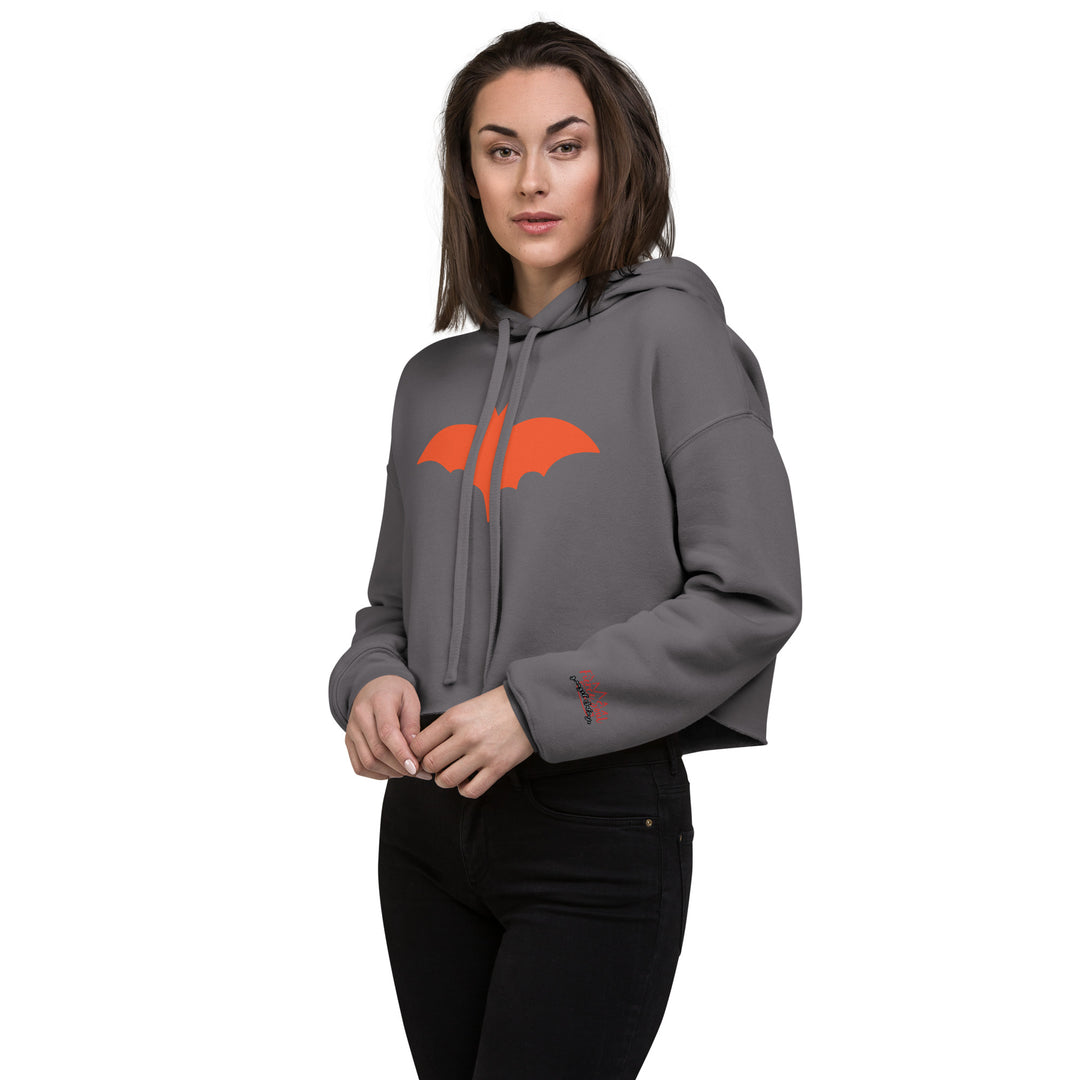 Orange Bat Signal,  Halloween Crop Hoodie