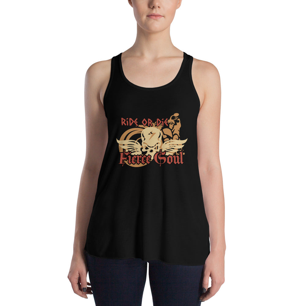 Ride or Die, Fierce Soul, Women's Flowy Racerback Tank
