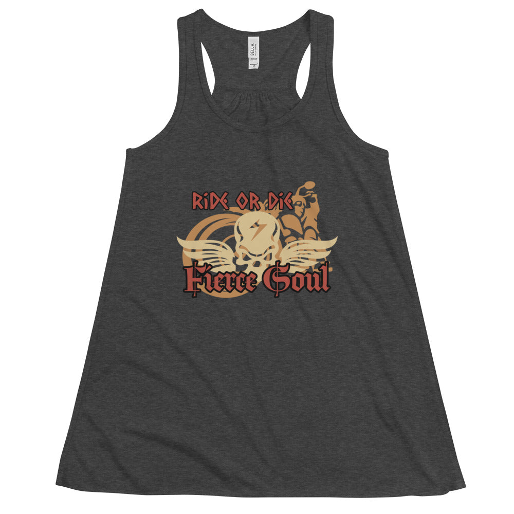 Ride or Die, Fierce Soul, Women's Flowy Racerback Tank