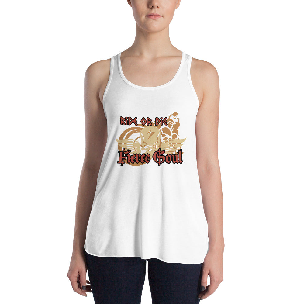 Ride or Die, Fierce Soul, Women's Flowy Racerback Tank