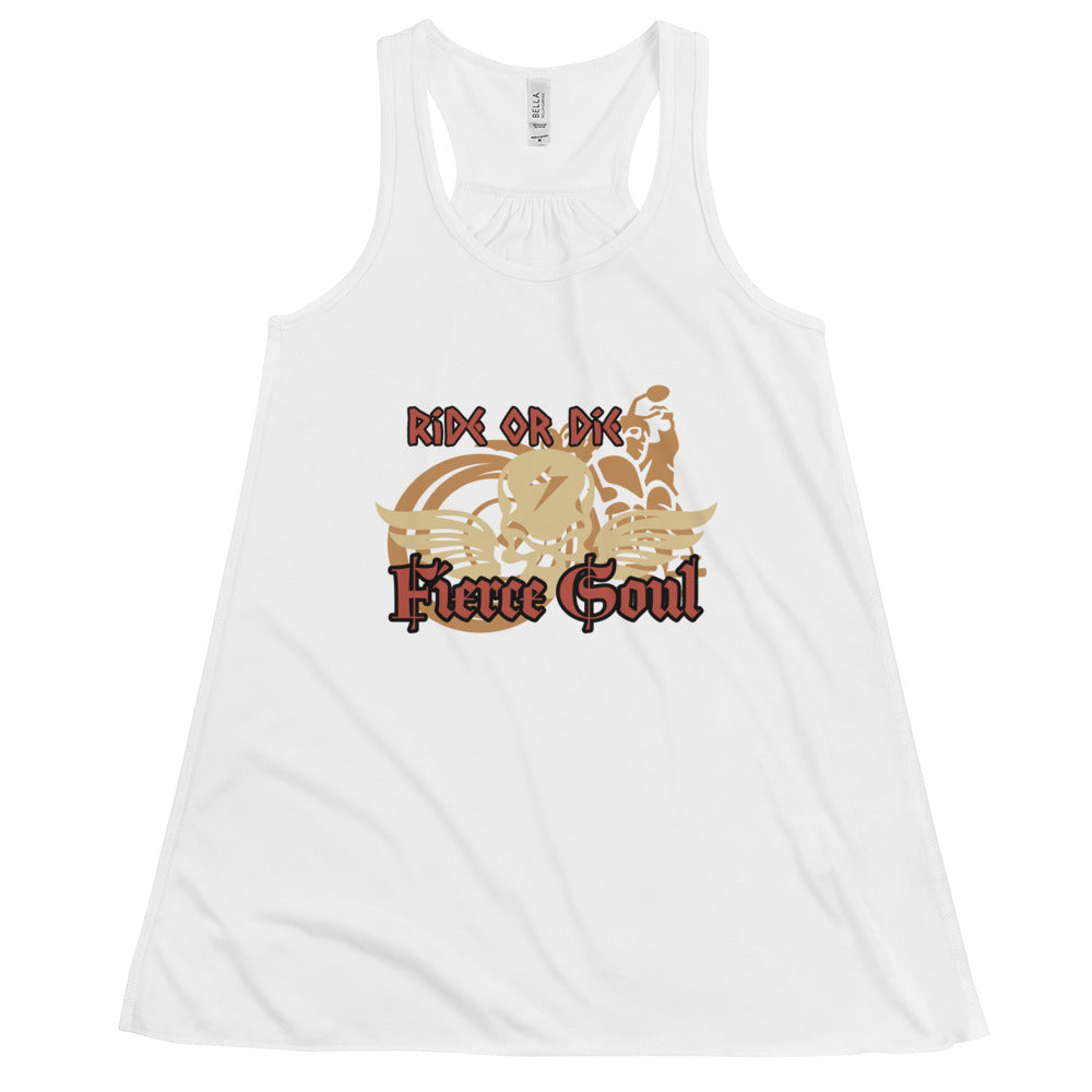 Ride or Die, Fierce Soul, Women's Flowy Racerback Tank