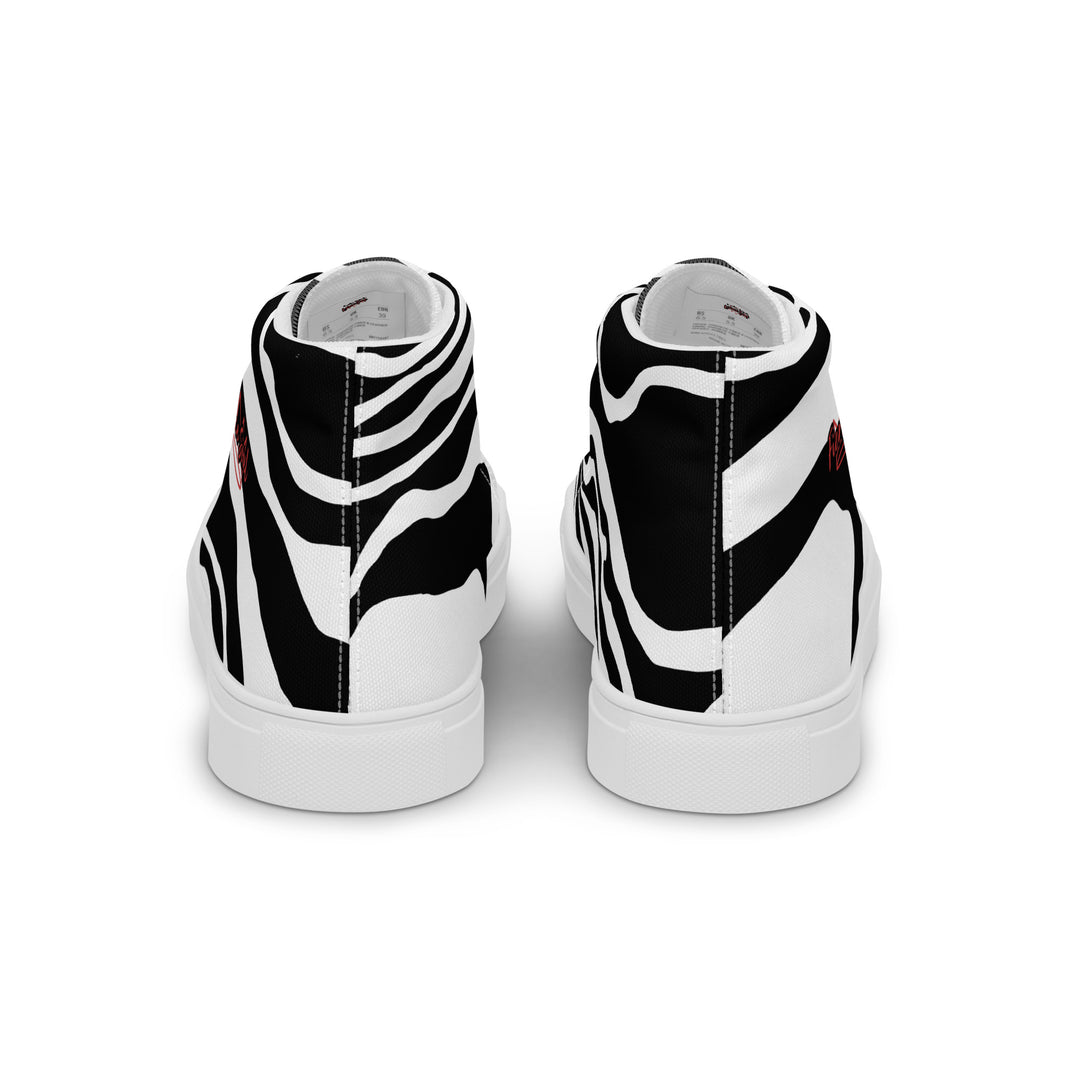 Fierce Soul,  b&w Zebra,  Women’s high top canvas shoes