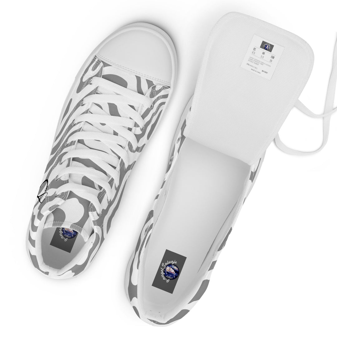Stethoscope on Zebra Women’s high top canvas shoes