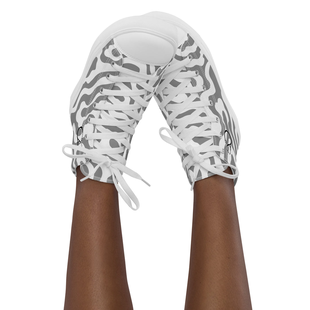 Stethoscope on Zebra Women’s high top canvas shoes