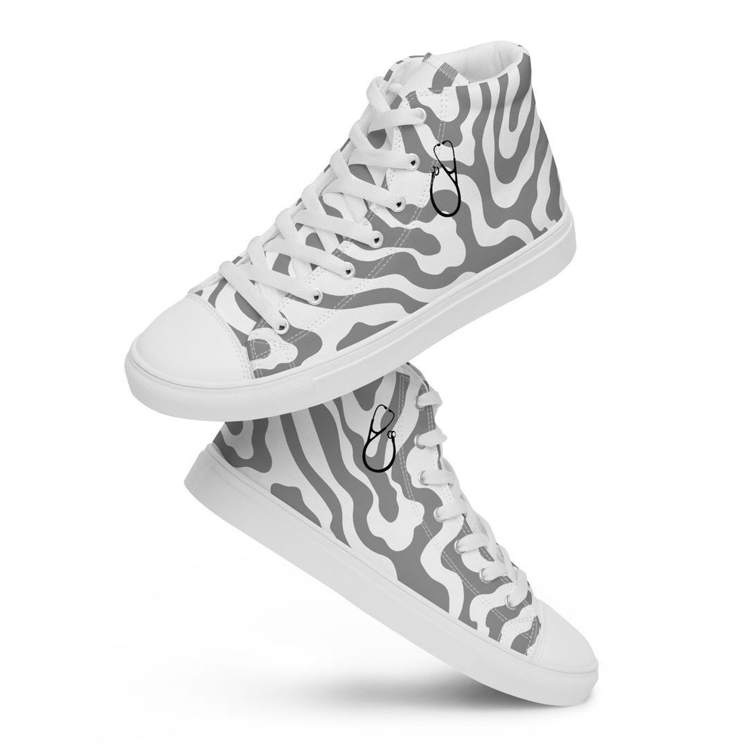 Stethoscope on Zebra Women’s high top canvas shoes