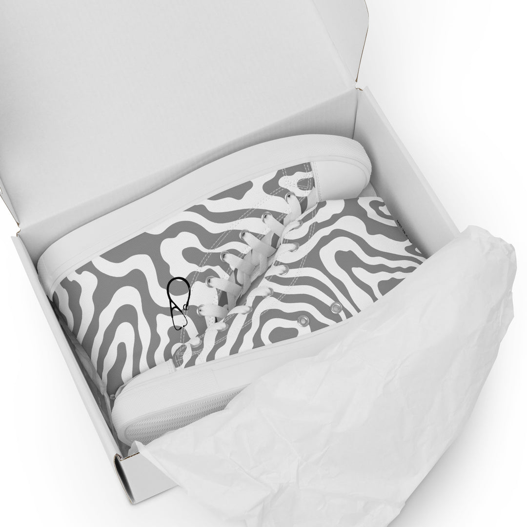 Stethoscope on Zebra Women’s high top canvas shoes