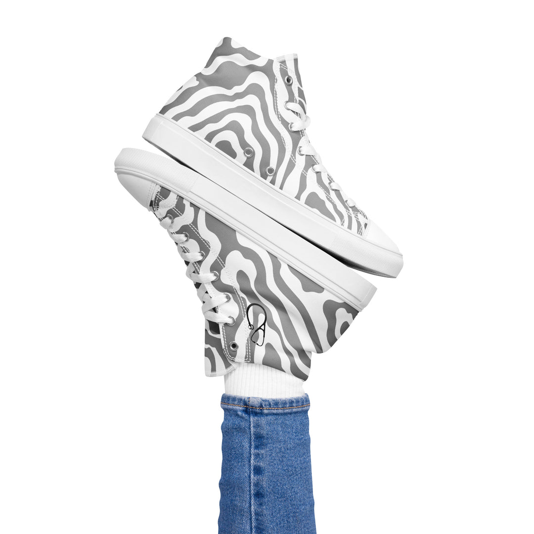 Stethoscope on Zebra Women’s high top canvas shoes