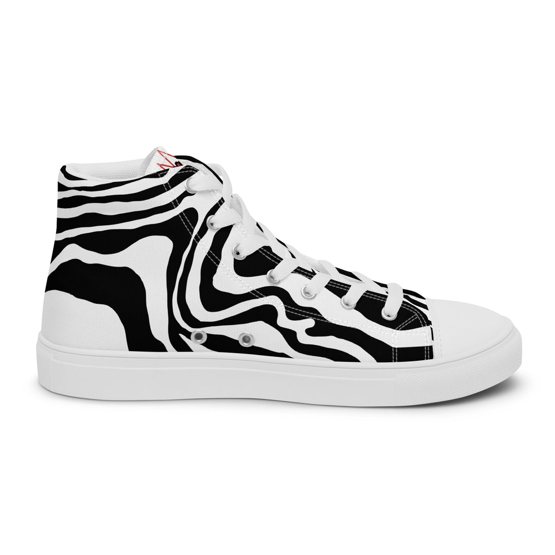 Fierce Soul,  b&w Zebra,  Women’s high top canvas shoes