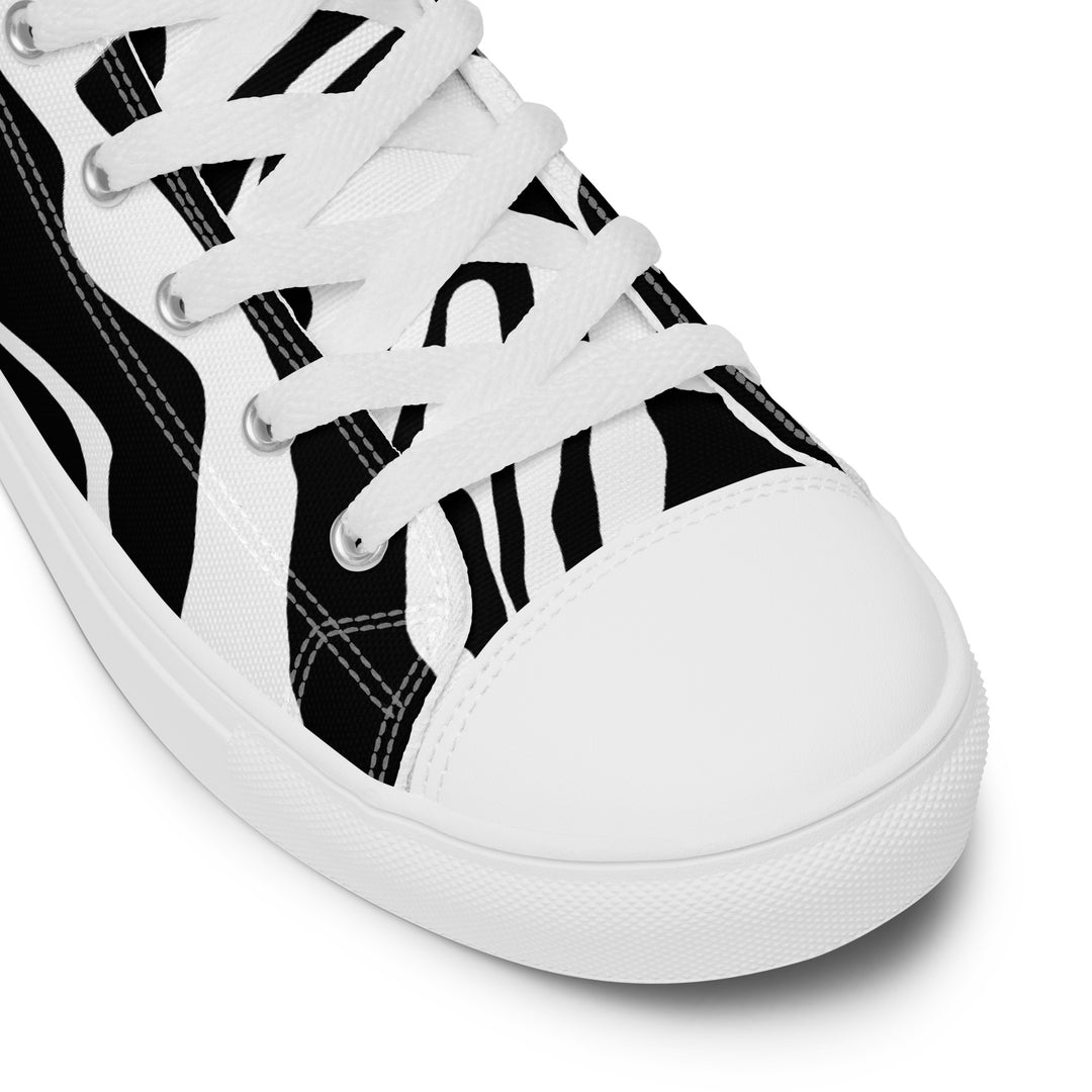 Fierce Soul,  b&w Zebra,  Women’s high top canvas shoes
