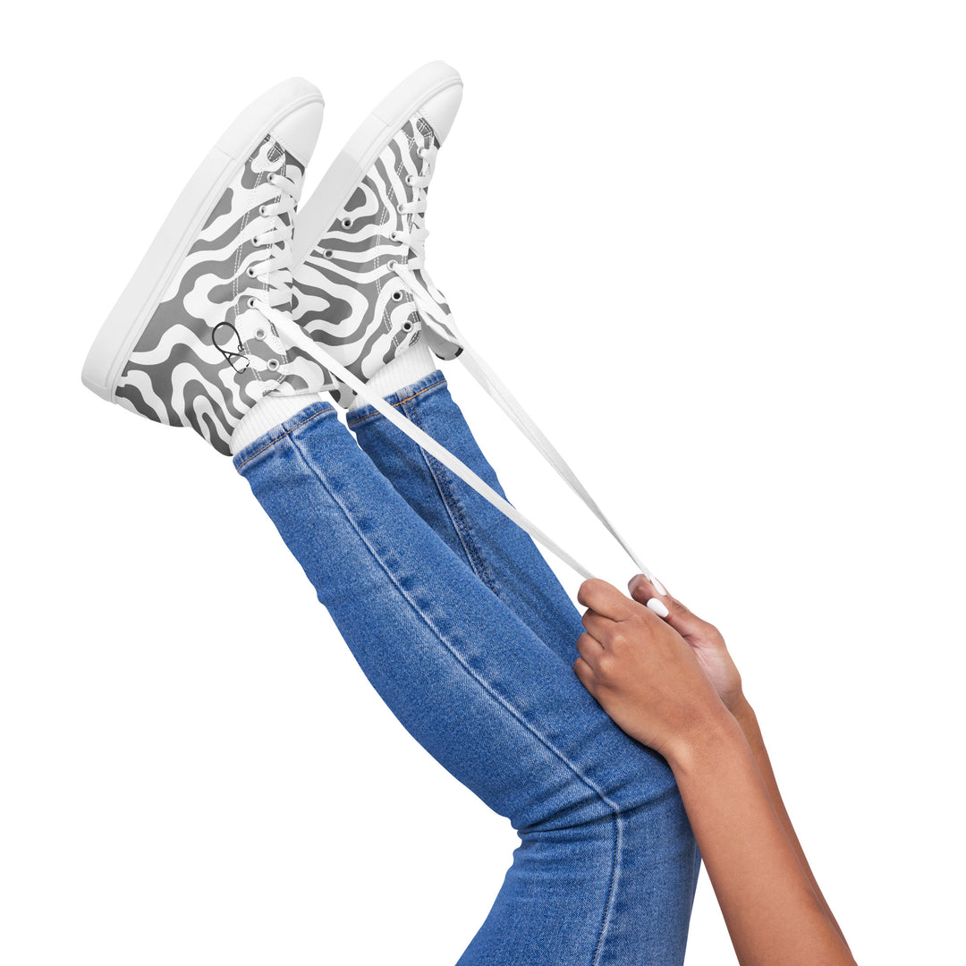 Stethoscope on Zebra Women’s high top canvas shoes