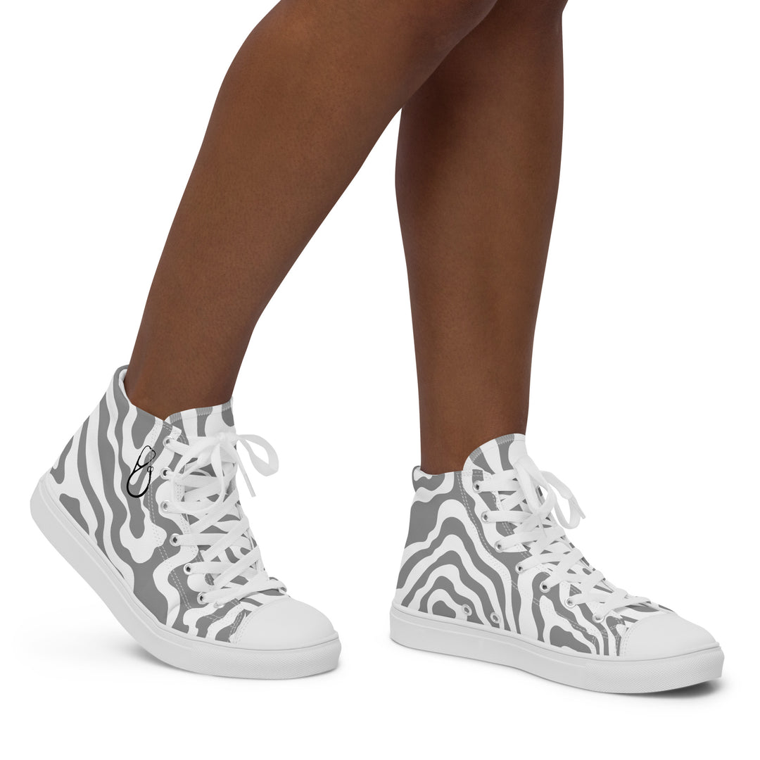 Stethoscope on Zebra Women’s high top canvas shoes