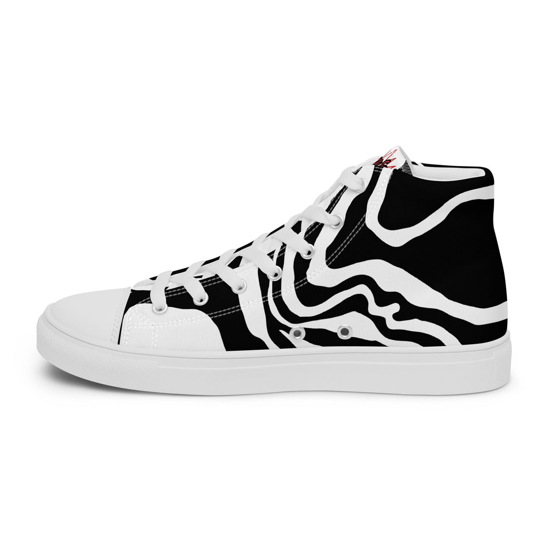 Fierce Soul,  b&w Zebra,  Women’s high top canvas shoes