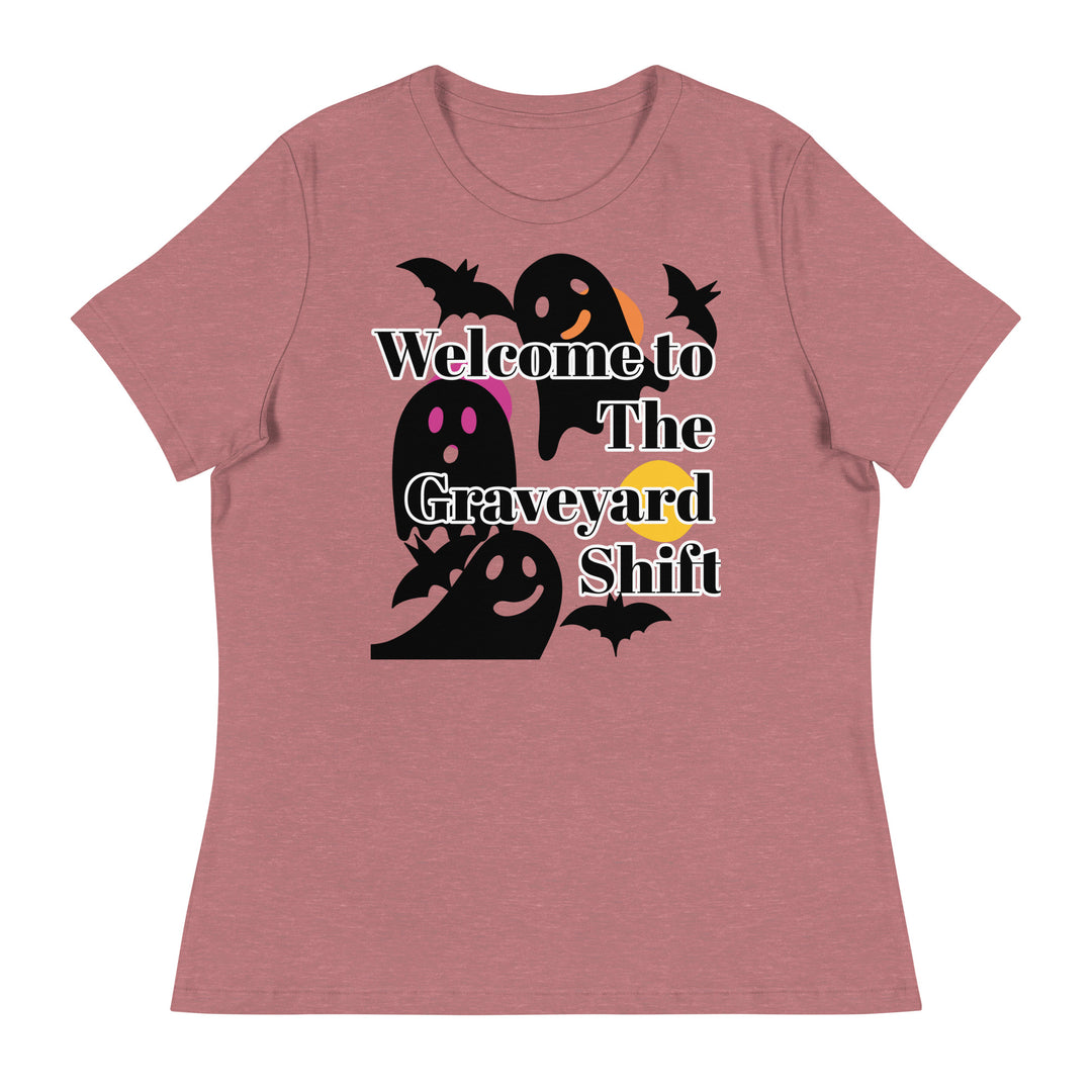 Welcome Boo, Graveyard shift ,Halloween Women's Relaxed T-Shirt