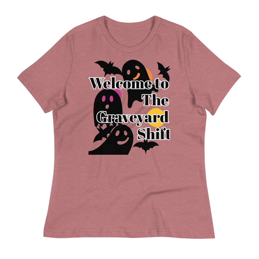 Welcome Boo, Graveyard shift ,Halloween Women's Relaxed T-Shirt