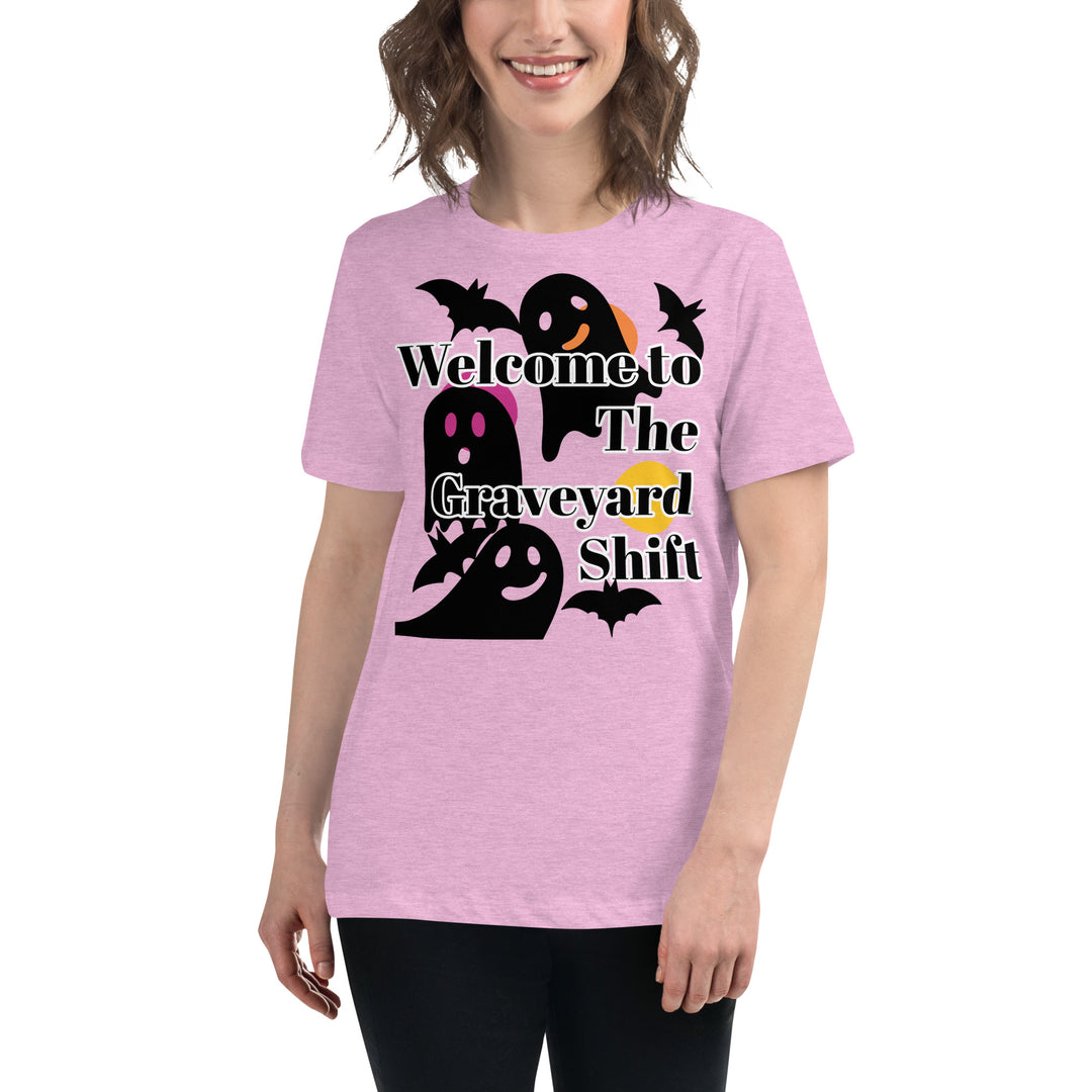 Welcome Boo, Graveyard shift ,Halloween Women's Relaxed T-Shirt