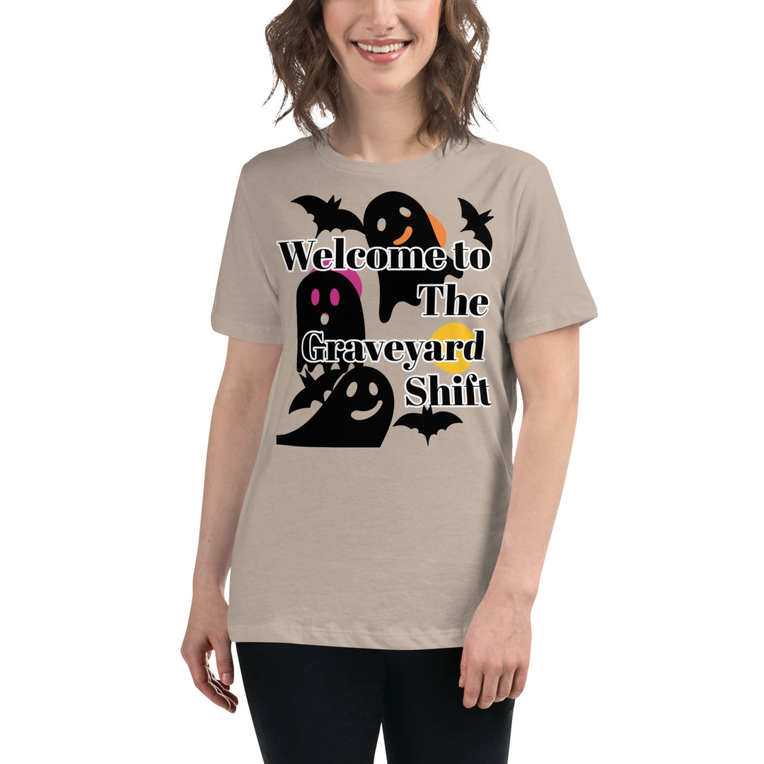 Welcome Boo, Graveyard shift ,Halloween Women's Relaxed T-Shirt