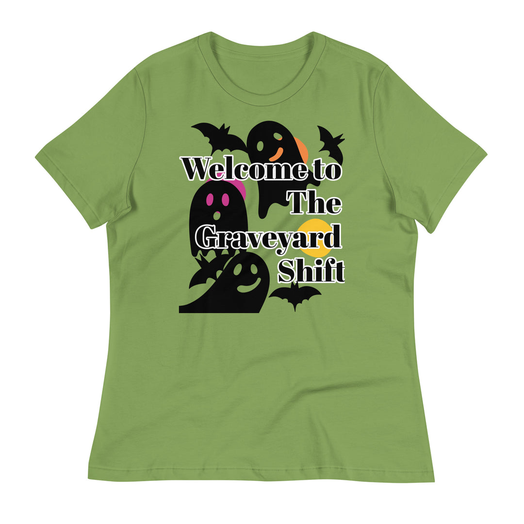 Welcome Boo, Graveyard shift ,Halloween Women's Relaxed T-Shirt