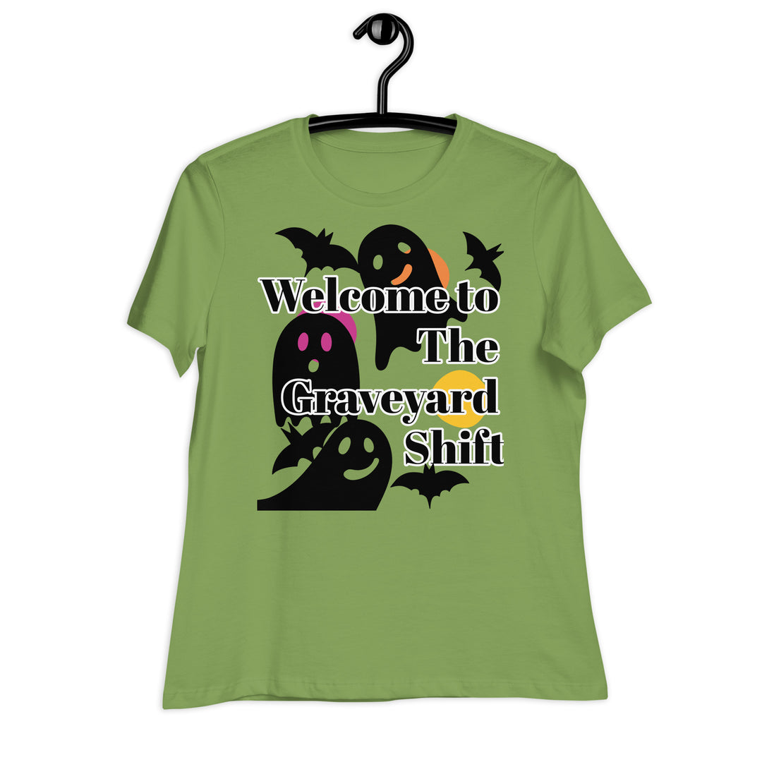 Welcome Boo, Graveyard shift ,Halloween Women's Relaxed T-Shirt