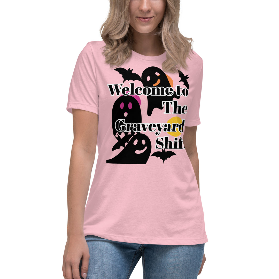Welcome Boo, Graveyard shift ,Halloween Women's Relaxed T-Shirt