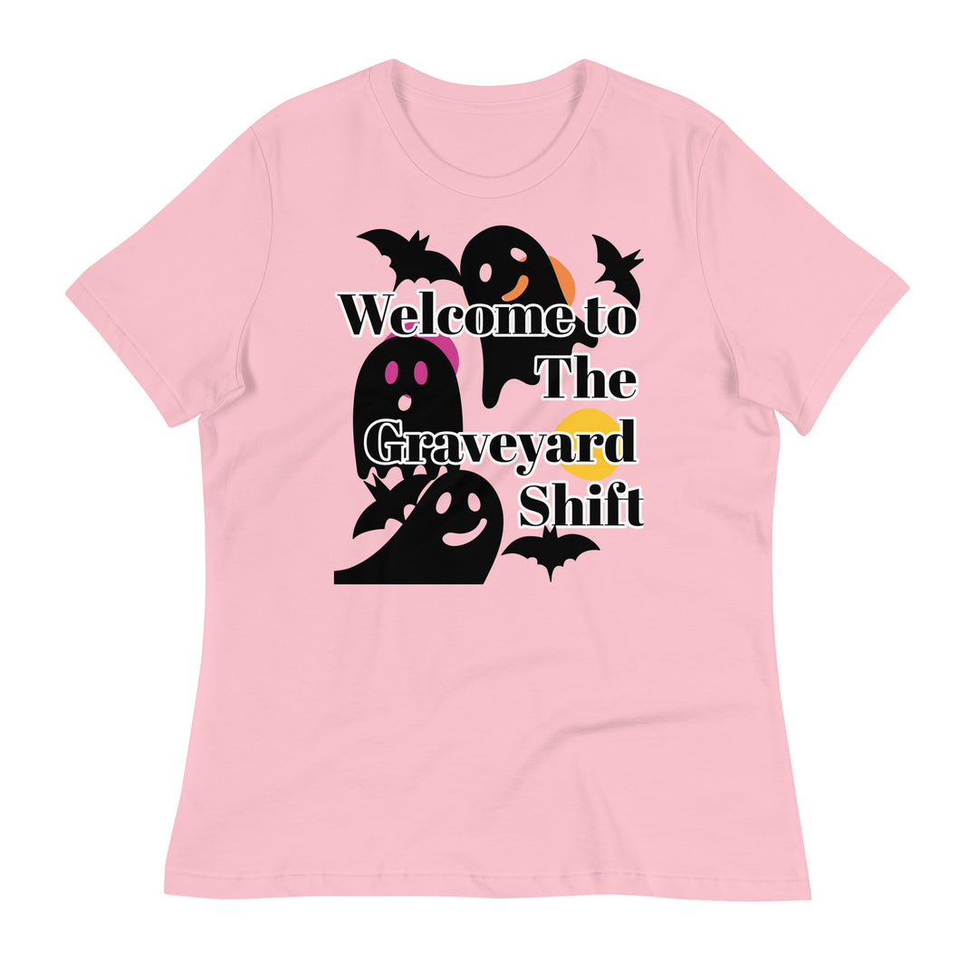 Welcome Boo, Graveyard shift ,Halloween Women's Relaxed T-Shirt