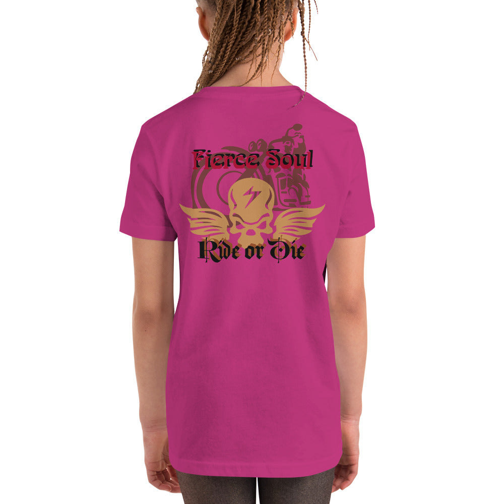 Ride or Die, Fierce Soul Youth Short Sleeve T-Shirt
