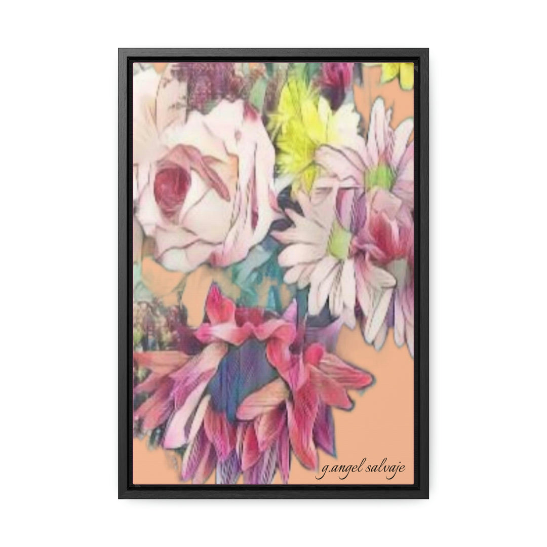 Floral/ coral background Gallery Canvas Wraps, Vertical Frame