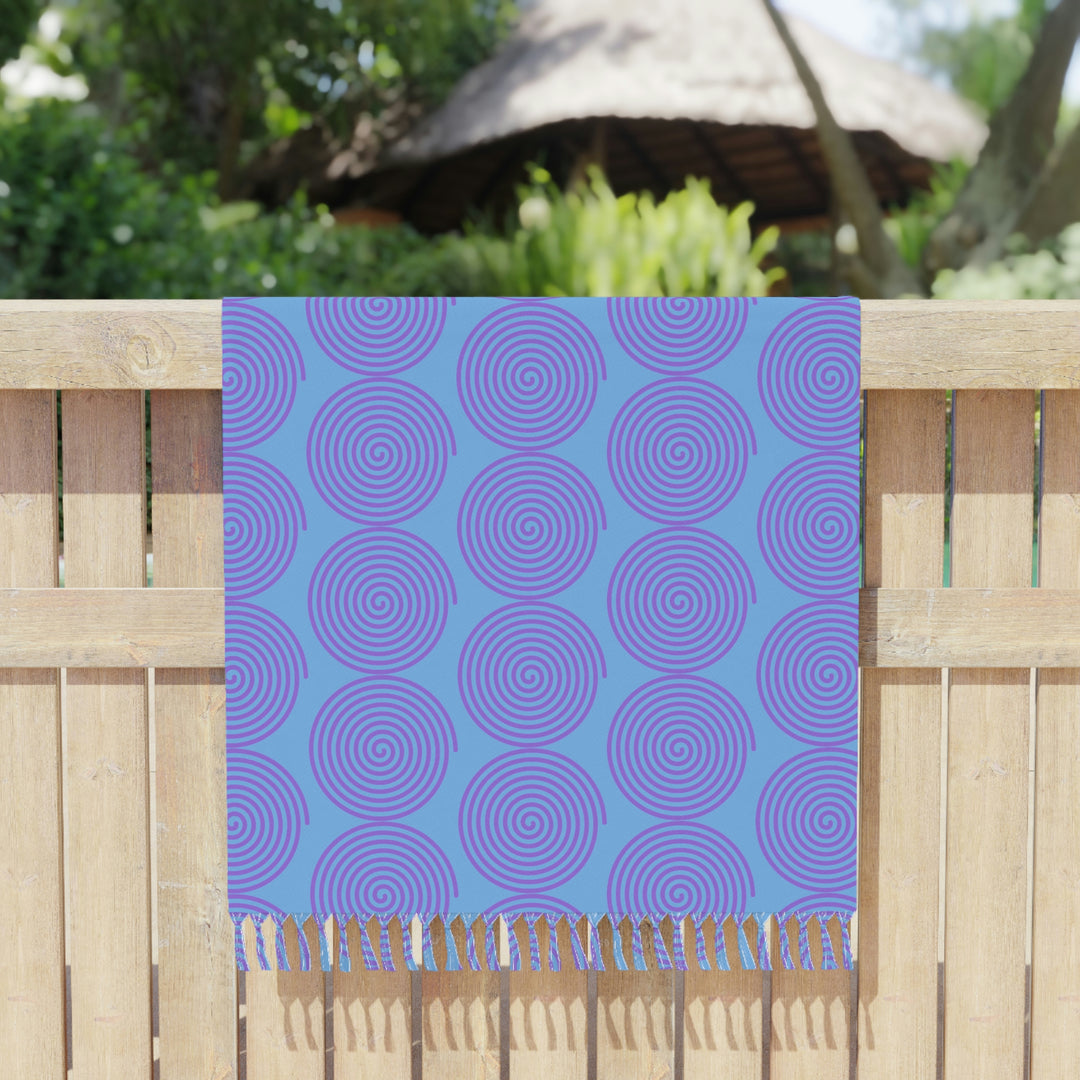 Purple on Blue Boho Beach Cloth