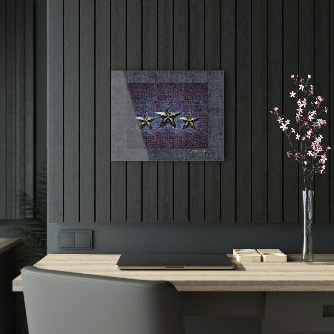 Dark Grey, Plum,And Violet Triple Star Acrylic Prints