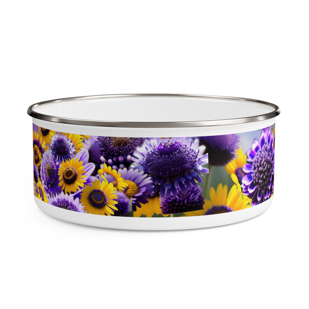 Purple and Yellow Fleury Enamel Bowl