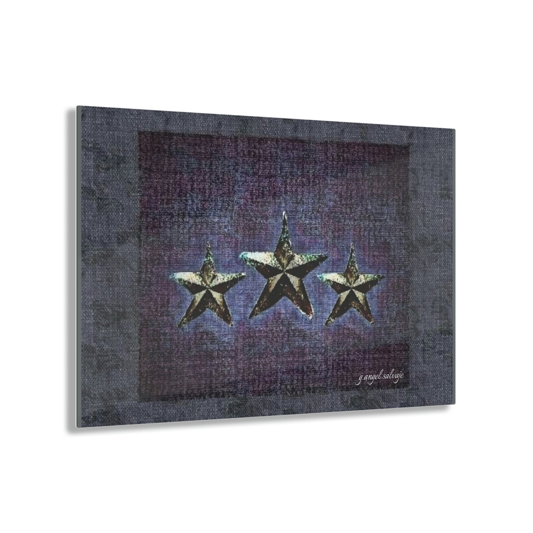 Dark Grey, Plum,And Violet Triple Star Acrylic Prints