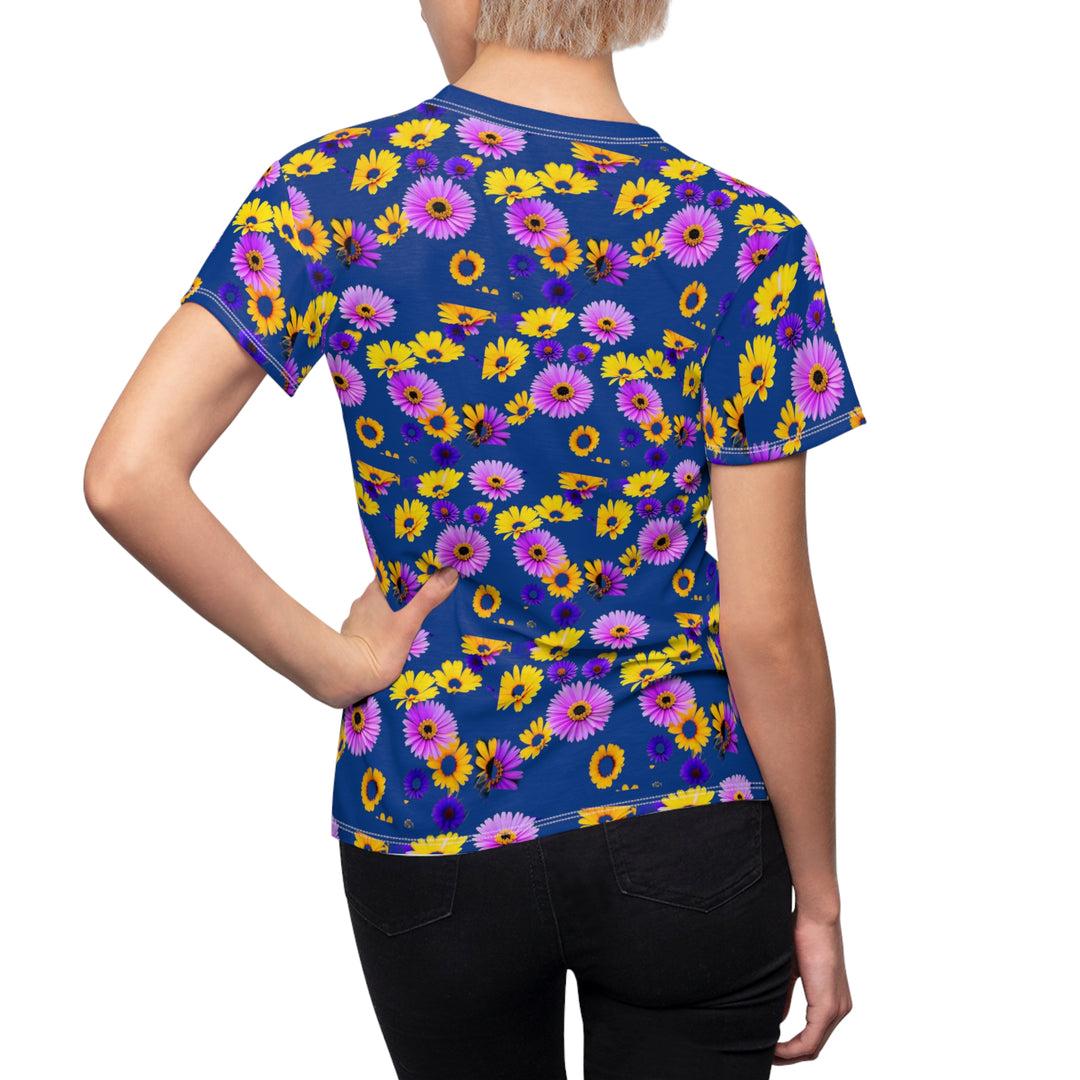 Le Fleur Women's on Dark Blue Cut & Sew Tee (AOP)