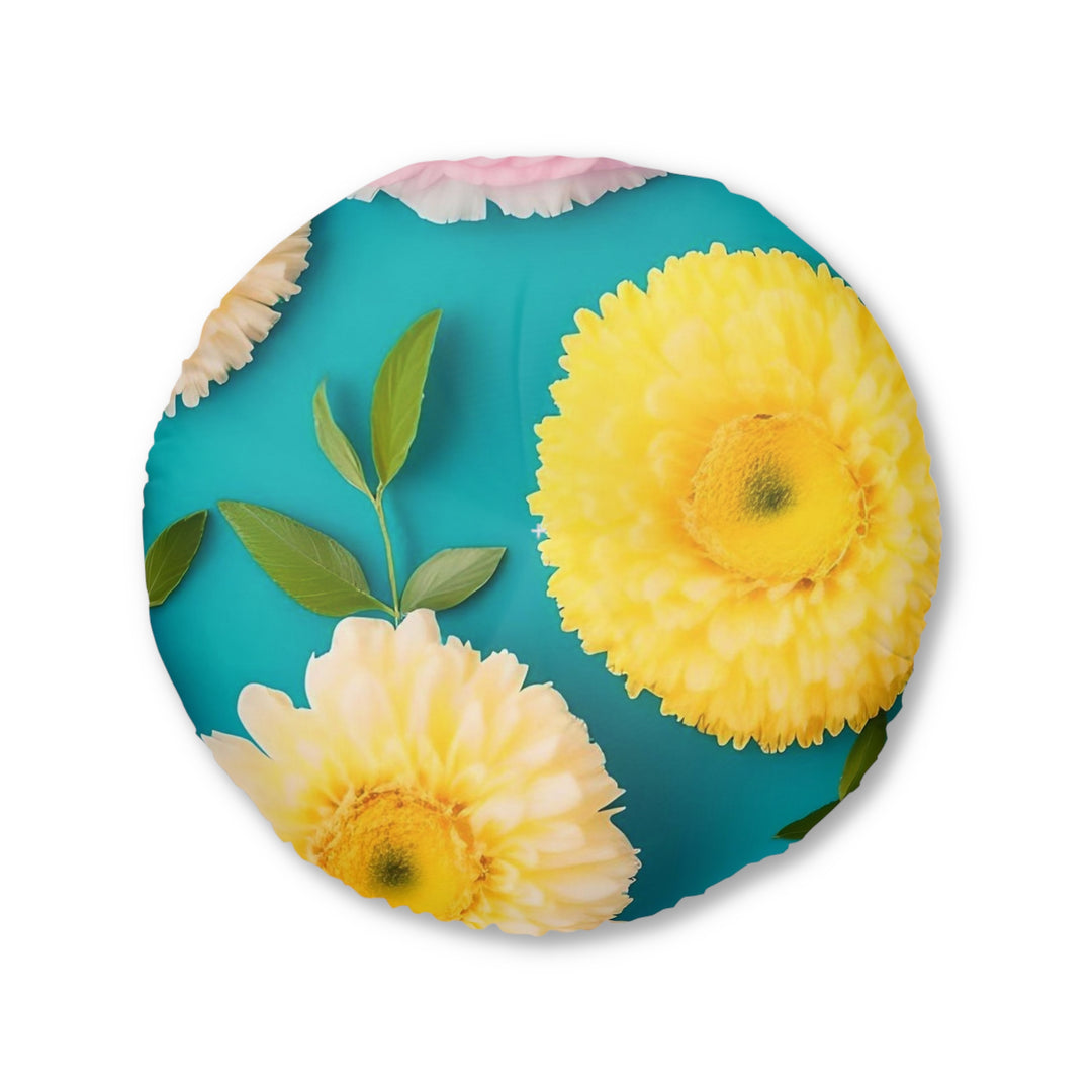 Flower Power style 2  Tufted Floor Pillow, Round