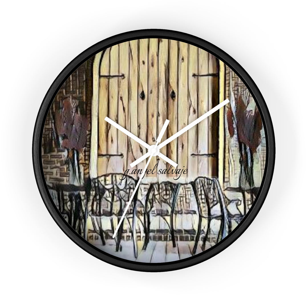 Patio with Flowers Wall Clock