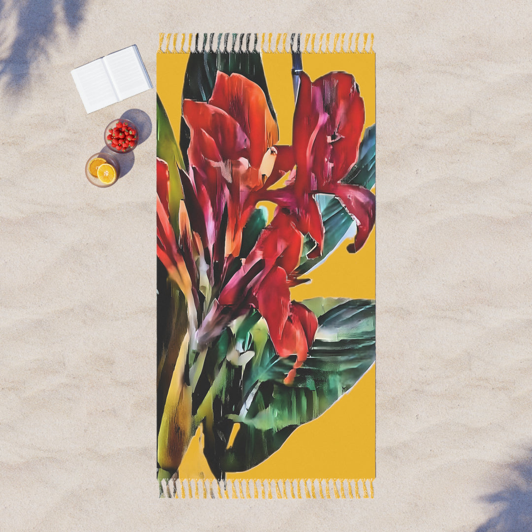 Texas Cannas Boho Beach Cloth