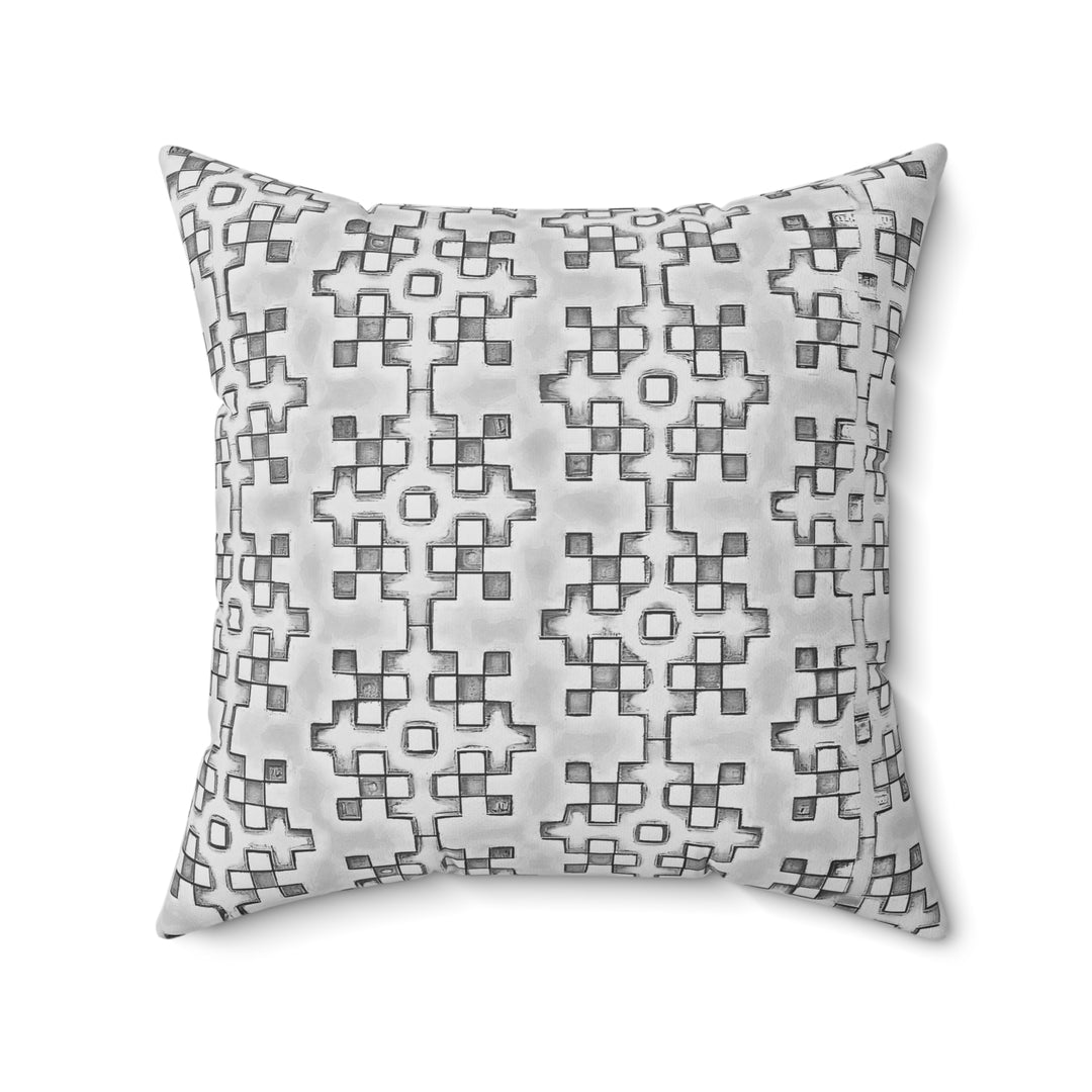 Grey & Black graphic pattern Spun Polyester Square Pillow