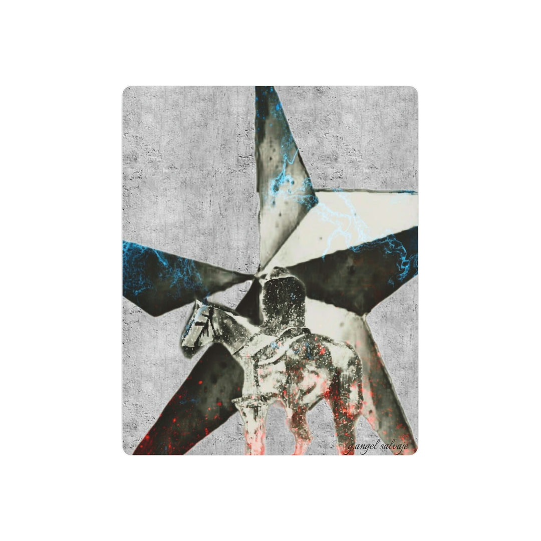 Weeping Cowgirl on light Grey Metal Art Sign