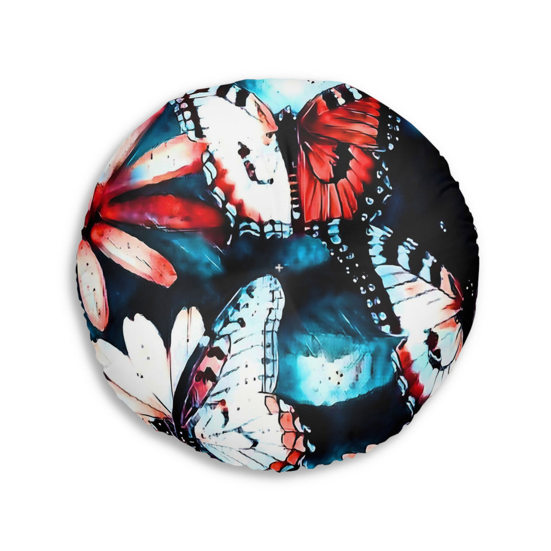 Maybe we are all like Butterflies style 2 Tufted Floor Pillow, Round