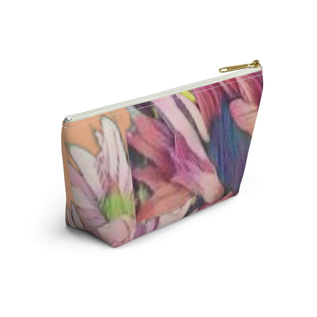 Floral/Coral Background Accessory Pouch w T-bottom